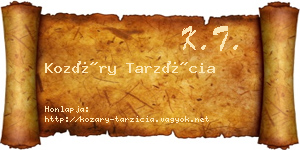 Kozáry Tarzícia névjegykártya